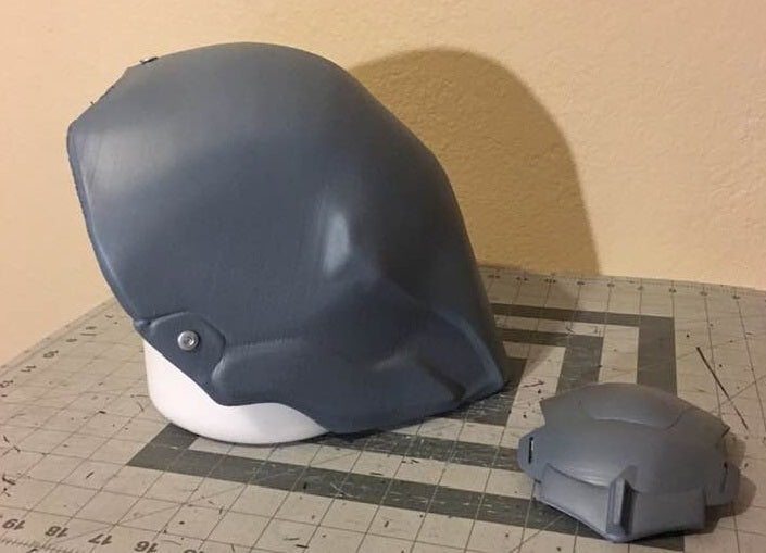 Deathstroke / Slade mask and back-plate primed and sanded and ready to paint DC