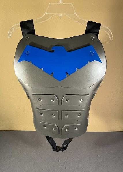 Nightwing chest armor Metallic Gunmetal Classic Nightwing Blue symbol