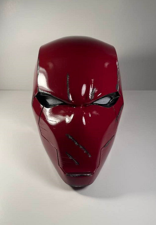 Red Hood helmet Rebirth version Burgundy with Damage details