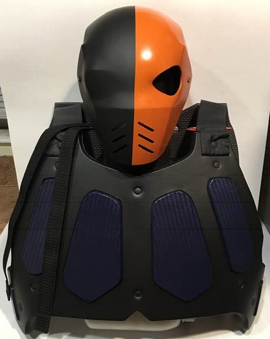 Deathstroke CW Arrow version chest armor and helmet Flat Black True Orange Blue Carbon Fiber