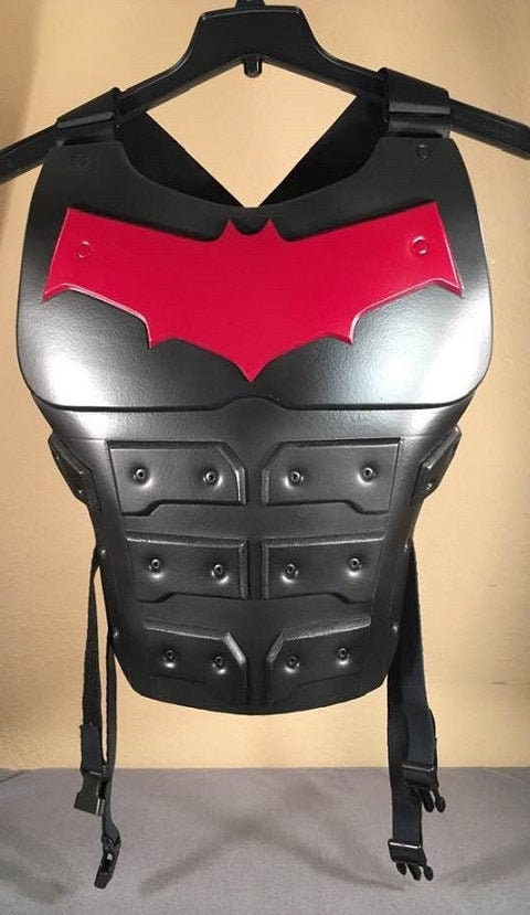 Red Hood chest armor Matte Black with Burgundy Symbol