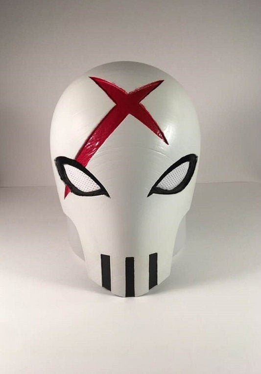 Red X mask Matte White Crimson Red