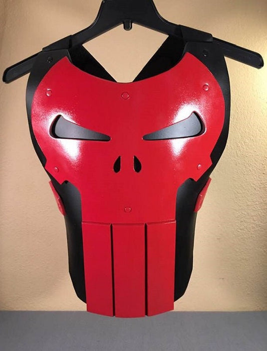 Punisher chest armor Crimson Red skull Matte Black Thunderbolts Version