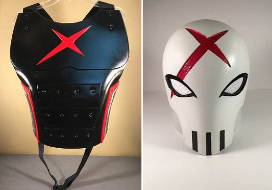 Red X 2-piece set: chest armor and matching mask